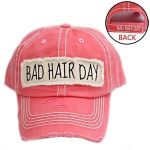 "Bad Hair Day" Distressed Cap